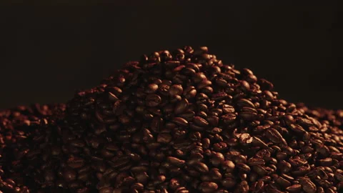 Fragrant pile of coffee beans Stock Footage 145274174