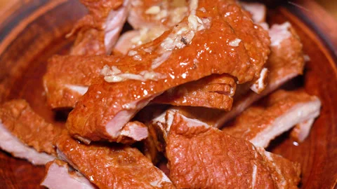 Fragrant ribs, spices on top Stock Footage 249537898