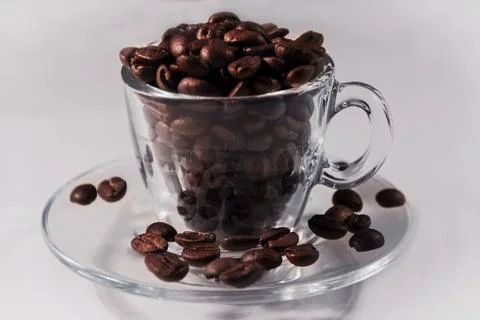 Fragrant roasted brown coffee in a cup Foto stock