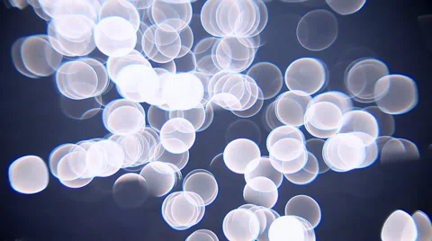Fragrant sea of playing white round bubbles on dark blue background Stock Footage 58212802