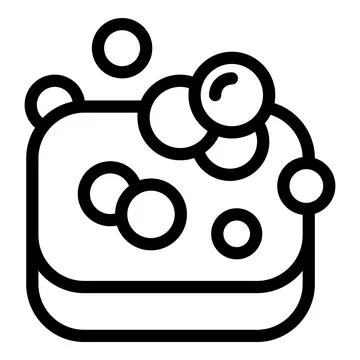 Fragrant soap bar icon outline vector. Solid washing bubbles block Stock-Illustration