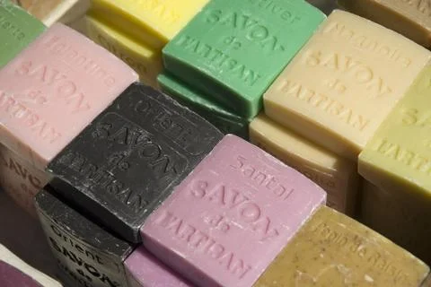 Fragrant soap orderly Stock Photos