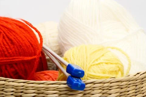 Frail of knitting tools Stock Photos