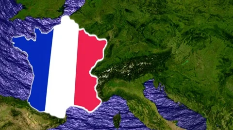 Framce map flag Video stock 8926688