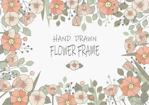 Frame of abstract flowers. Stock Illustration