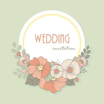 Frame of abstract flowers. Stock Illustration
