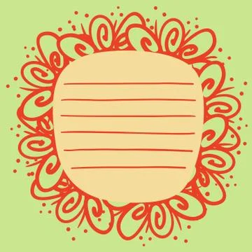 Frame with abstract flowers on light background Stock Illustration