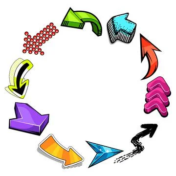 Frame with abstract graffiti arrows. Cartoon teenage creative image. Stock Illustration
