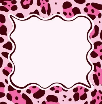 Frame with abstract leopard skin texture Stock Illustration