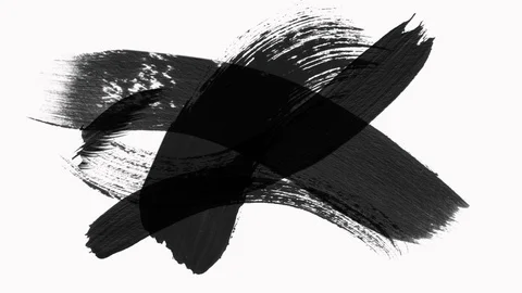 Frame - Abstract Paint Brush Strokes Transition Reveal with Alpha Channel Stock Footage 119001615