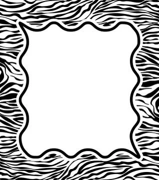 Frame with abstract zebra skin texture Stock Illustration