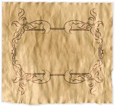 Frame on a aged paper background Ilustración de archivo