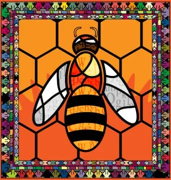 Frame and bee Stock Illustration