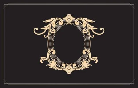Frame and border ornaments pattern. Ellipse Frame Illustrazione stock