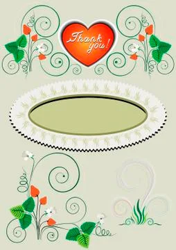 Frame and corner with the decor Stock Illustration