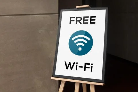 Frame and easel stand tripod with free wi-fi poster Stock Photos