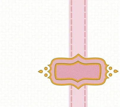 Frame and Ribbon Vector Vector frame with ribbon of pink over white Copyri... Stock Photos