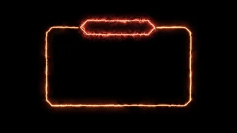 Frame animated appearing electric fire glowing 4k black background. Stock Footage 346236324