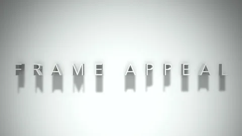 Frame appeal 3D title animation white text on a white background Stock Footage 299758216