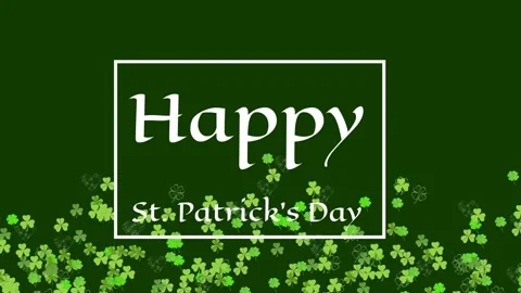 Frame appearing revealing centered greeting clovers drifting filling dispersing Stock Footage 329455086