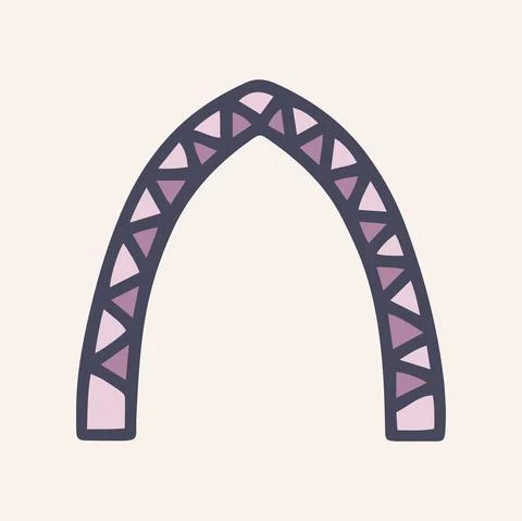 Frame arch color vector doodle simple icon Stock Illustration