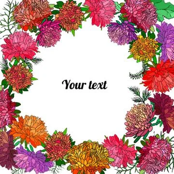 Frame of asters Stock Illustration