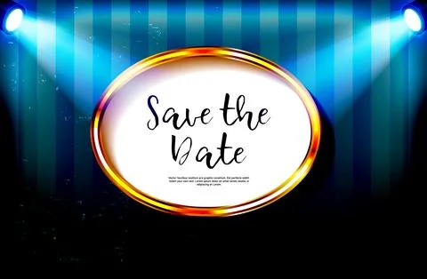 Frame on the background of a blue curtain Stock Illustration