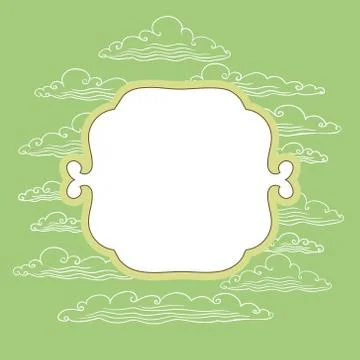 Frame with background from clouds - vector illustration Stock Illustration