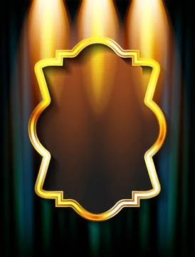 Frame on the background of a dark curtain Stock Illustration