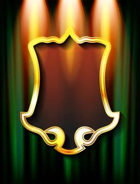 Frame on the background of a dark curtain Stock Illustration