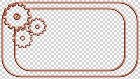Frame background with gear elements on a transparent background. Perfect fo.. Stock Illustration