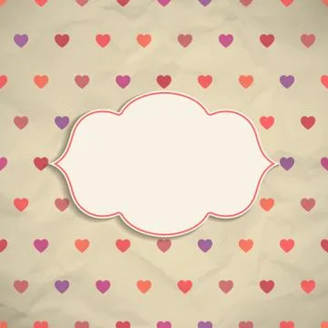 Frame on background with hearts Stock Illustration