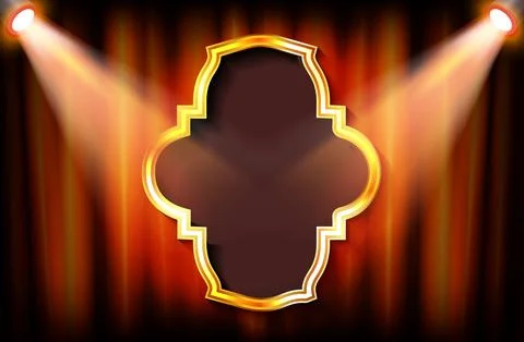 Frame on the background of a red curtain Stock Illustration