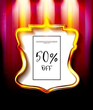Frame on the background of a red curtain Stock Illustration