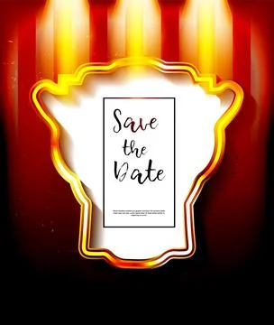 Frame on the background of a red curtain Stock Illustration