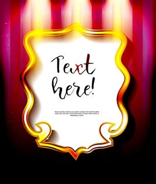 Frame on the background of a red curtain Stock Illustration