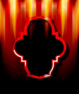 Frame on the background of a red curtain Stock Illustration
