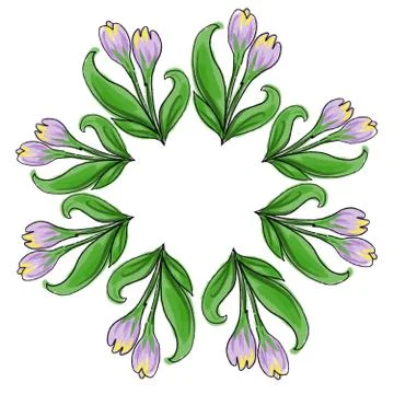 Frame background with spring cute flowers and place for text Stock Illustration