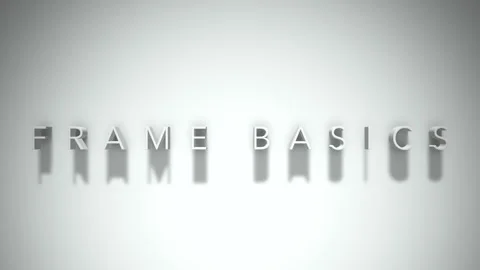 Frame basics 3D title animation white text on a white background Stock Footage 299701933
