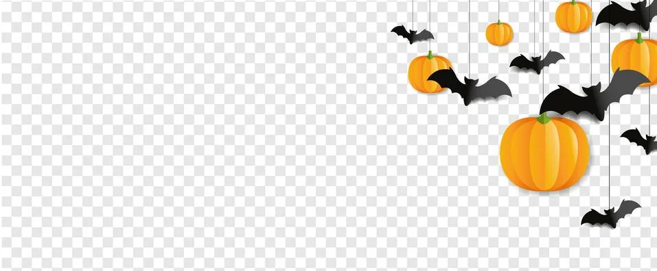 Frame With Bats And Pumpkins Isolate Transparent Background Stock Illustration
