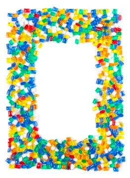 Frame of beads on  white background Stock Photos