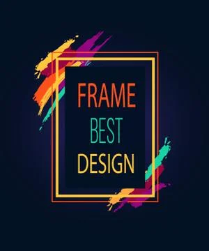 Frame Best Design Rectangular Bright Border Icon Stock Illustration