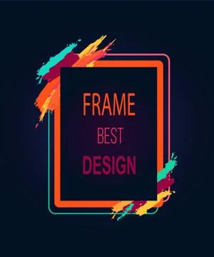 Frame Best Design Rectangular Bright Border Icon Stock Illustration