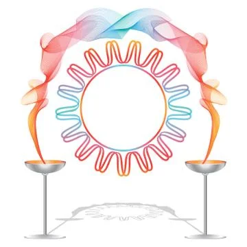 Frame between torch fumes Stock Illustration