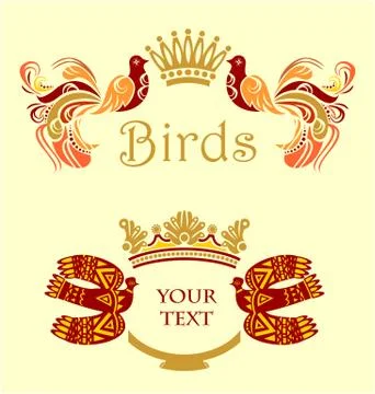 Frame with birds Stock Illustration