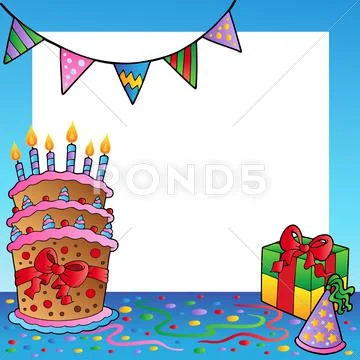 Frame with birthday theme Stock Illustration