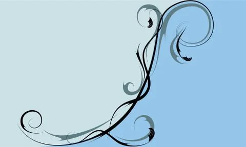 Frame with black curls Stock Illustration
