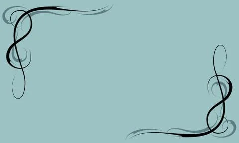 Frame with black curls Stock Illustration