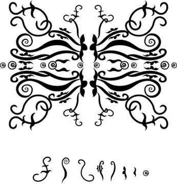 Frame with black pattern Illustrazione stock