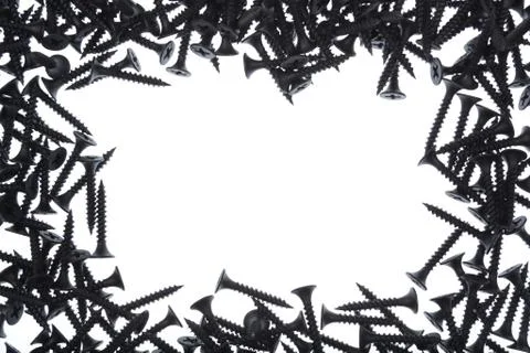Frame of black screws Stock Photos